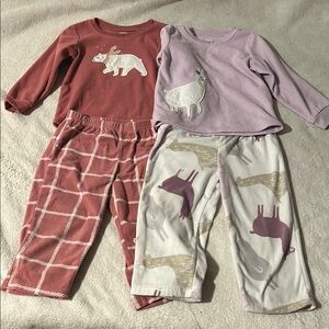 Carter's Pink and Purple Pajama Sets with Cozy Animal Prints